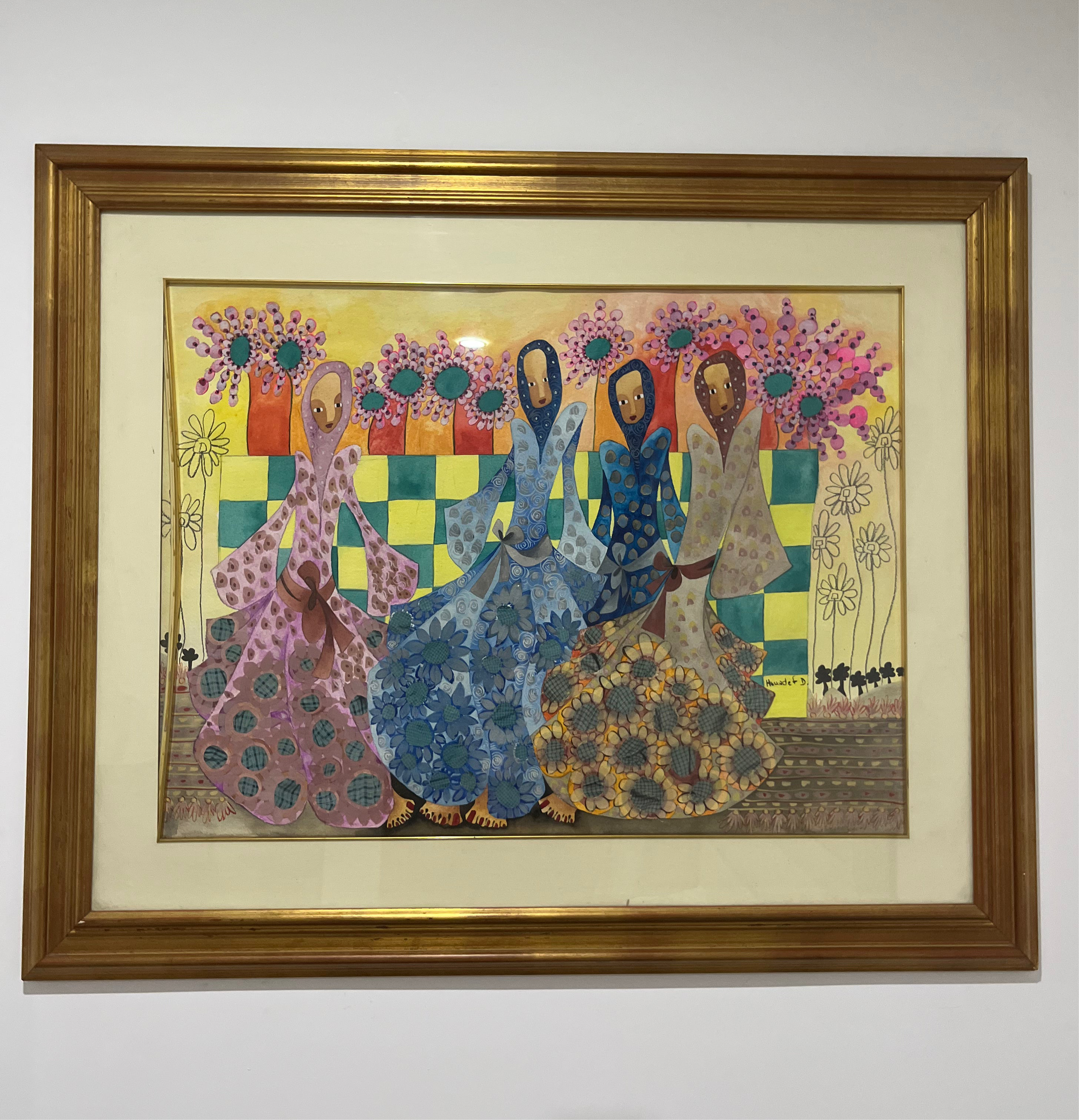 « DANSE AUX TOURNESOLS »DJAHIDA HOUADEF 76x56cm